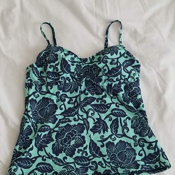 Lands' End | Swim | Lands End Tankini Top Deep Sea Flower Print | Poshmark